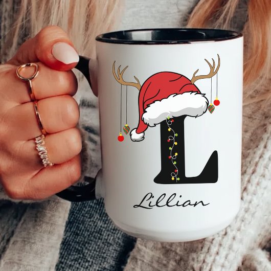 Custom Monogram Santa Claus Mug Gift for Friends