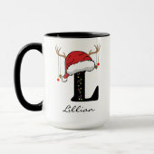 Custom Monogram Santa Claus Mug Gift for Friends Mok (Links)