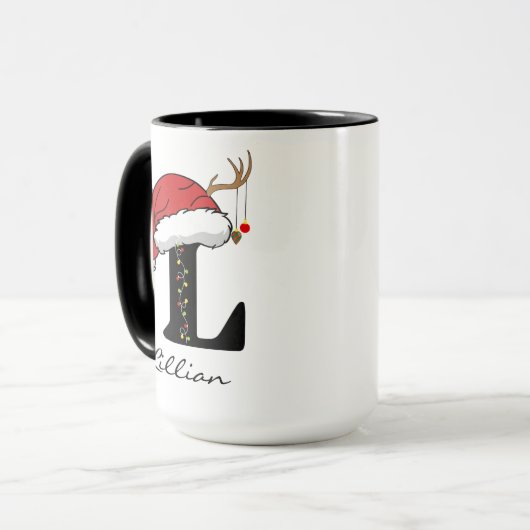 Custom Monogram Santa Claus Mug Gift for Friends Mok (Voorkant links)