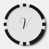 Custom monogram script initial poker chips (Voorkant)