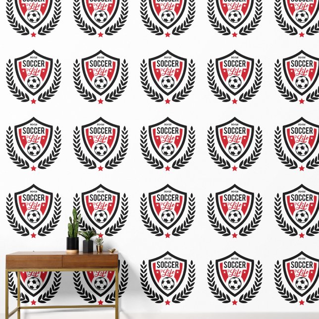 Custom Monogram Soccer Logo Behang (Hal)