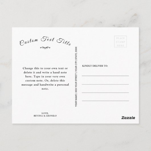 Custom Monogram Statue of Liberty, New York, Veren Briefkaart (Achterkant)