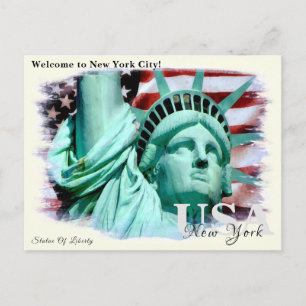 Custom Monogram Statue of Liberty, New York, Veren Briefkaart