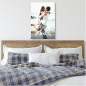 Custom Monogram Stijlvolle Liefde Paar Hart Pijlen Canvas Afdruk (Insitu (Slaapkamer))