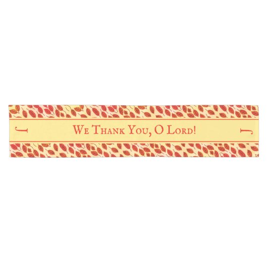 Custom Monogram Thanksgiving FALL AUTUMN LEAVES Korte Tafelloper (Horizontaal)