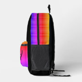 Custom Monogram Topografie Retro Kleurrijk Bedrukte Rugzak (Rechts)