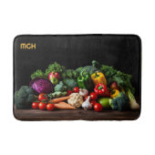 Custom Monogram Verse groenten Badmat (Voorkant)