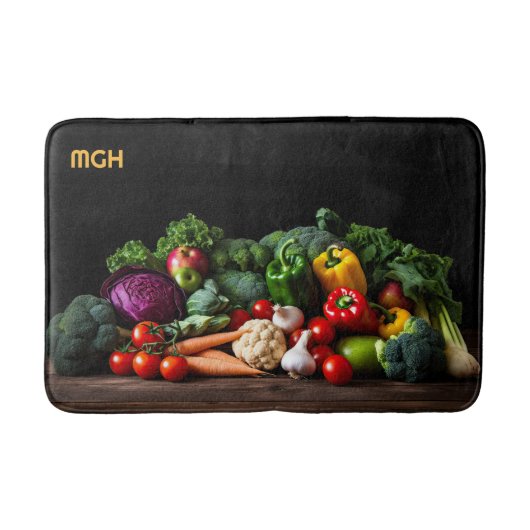 Custom Monogram Verse groenten Badmat (Voorkant)