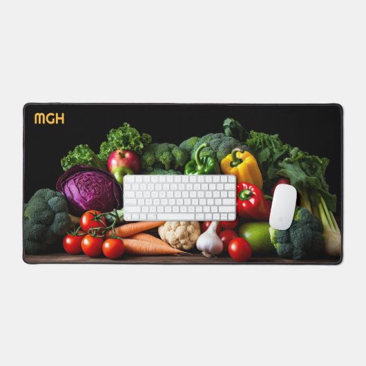Custom Monogram Verse groenten Bureaumat (Keyboard & Muis)