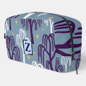 Custom Monogram Willow Tree Pattern Dopp Kit  Toilettasje (Rechterhoek)