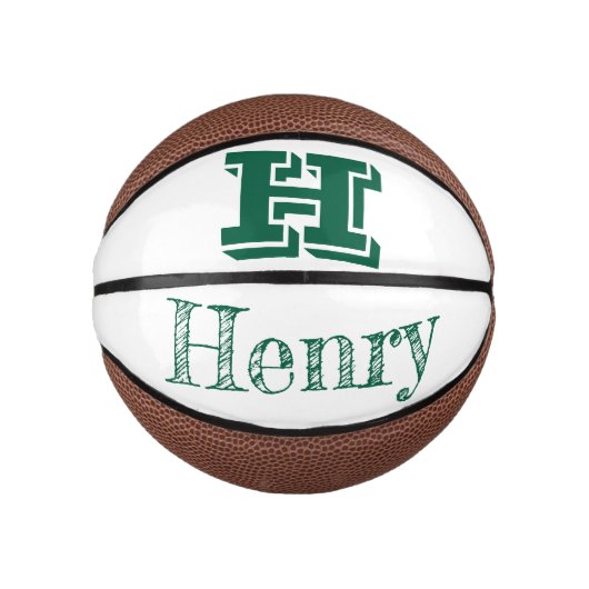 Custom Monogram With First Name Basketball Basketbal (Voorkant)