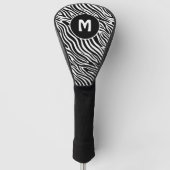 Custom Monogram Zebra Pattern Golfheadcover (Voorkant)