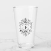 Custom  Monogrammed Classic Home Bar Bier Glas (Voorkant)