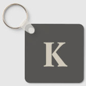 Custom Monogrammed Grey Sleutelhanger (Voorkant)