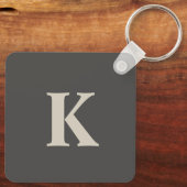 Custom Monogrammed Grey Sleutelhanger (Achterkant)