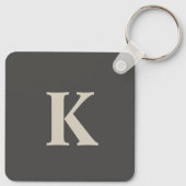 Custom Monogrammed Grey Sleutelhanger (Achterkant)