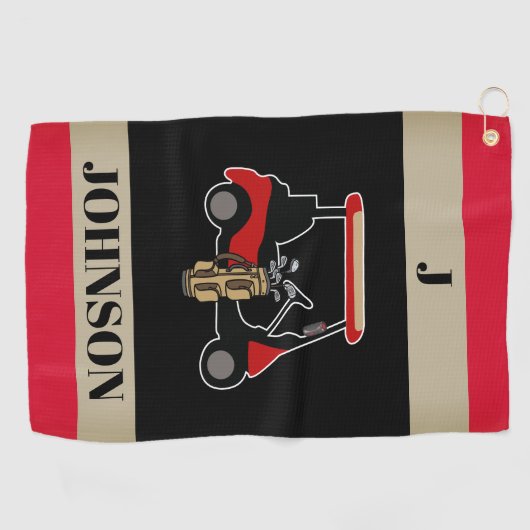 Custom Monogrammed Personalized Two-Tone Golfhanddoek (Horizontaal)