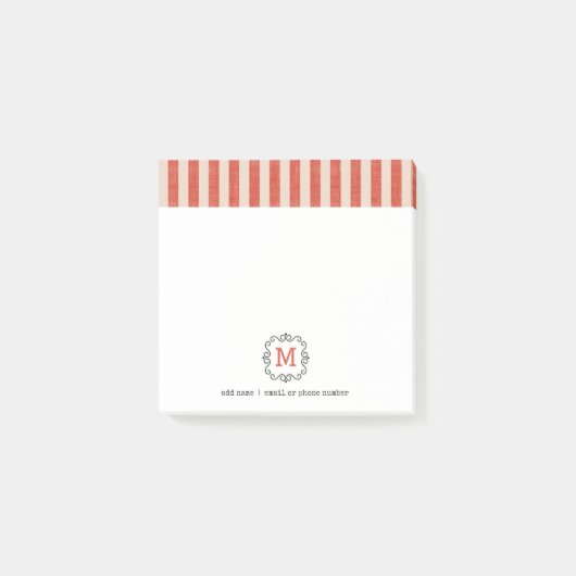 Custom Monograms Post-it® Notes in retro style. (Voorkant)