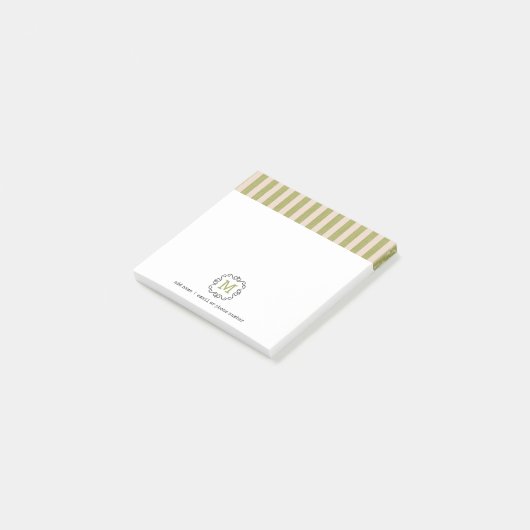 Custom Monograms Post-it® Notes in retro style. (Incliné)