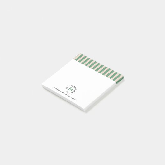 Custom Monograms Post-it® Notes in retro style. (Incliné)