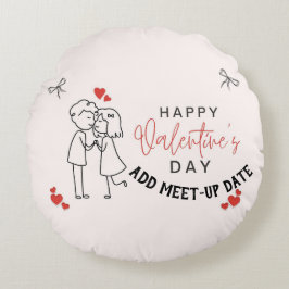 Custom MoonRest Round Pillow for Valentine's Day Rond Kussen