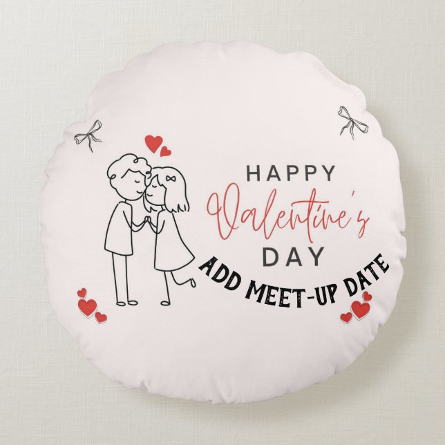 Custom MoonRest Round Pillow for Valentine's Day Rond Kussen (Voorkant)