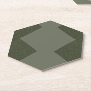 Custom Moss Green Hexagon Onderzetter