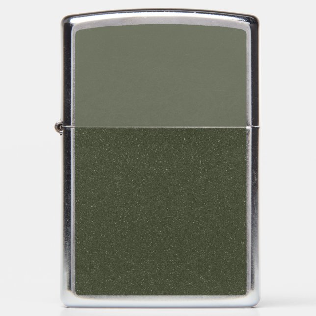 Custom Moss Green Split Zippo — Matte & Textured (Voorkant)