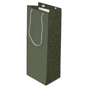 Custom Moss Wine Bag – Matte voorkant, sprankelend Wijn Cadeautas