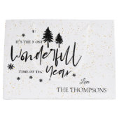 Custom Most Wonderful Time van het Jaar Kerstmis Groot Cadeauzakje (Voorkant)