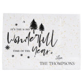 Custom Most Wonderful Time van het Jaar Kerstmis Groot Cadeauzakje (Achterkant)