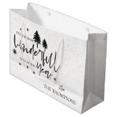 Custom Most Wonderful Time van het Jaar Kerstmis Groot Cadeauzakje (Voorkant Gekanteld)