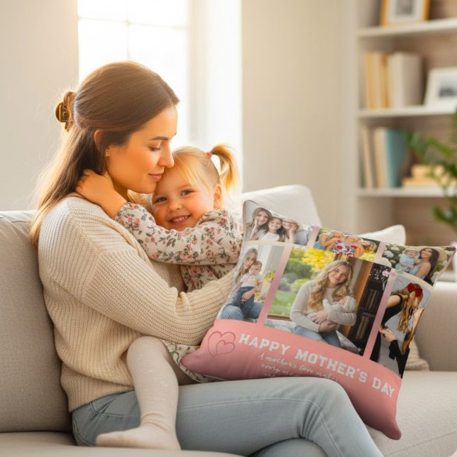 Custom Mother’s Day Photo Collage Throw Pillow Kussen (Creator heeft geüpload)