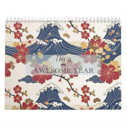 Custom Motivational Japanese Kimono Pattern Kalender (Hoes)