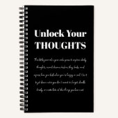 Custom Motivational Journal | Unlock Your Thoughts Notitieboek (Voorkant)