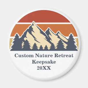 Custom Mountain Sunset Natuur Retraite of Lodge Magneet