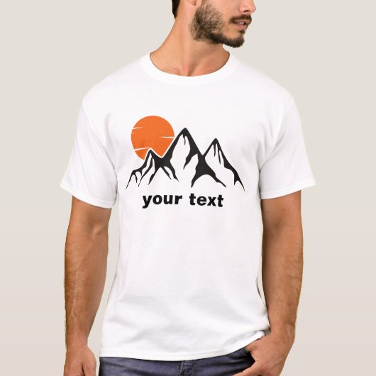 Custom Mountain Sunset T-shirt (Voorkant)