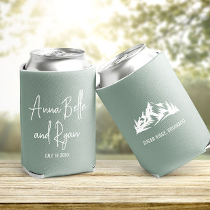 Custom Mountain Wedding Gast Favoriet Blikjeskoeler