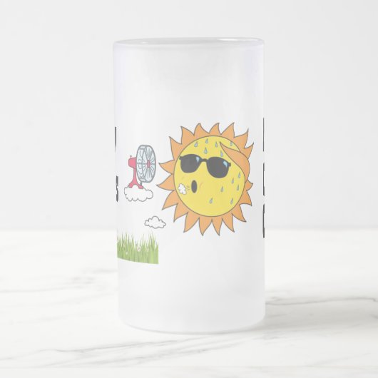 Custom Mow Grass Cold Beer Personaliseren Frosted Matglas Bierpul (Center)