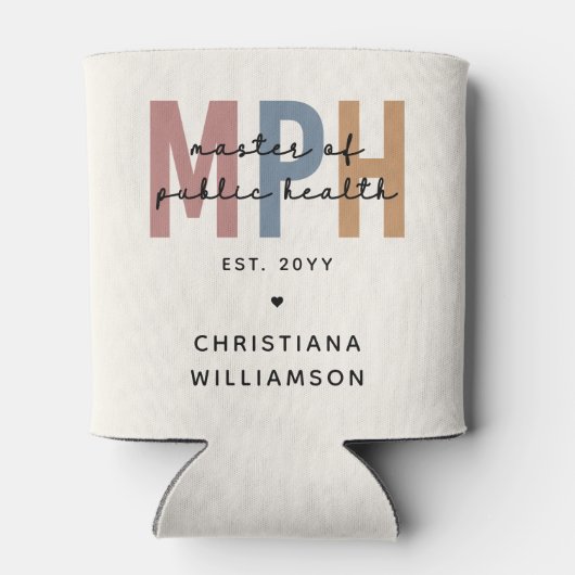 Custom MPH Master of Public Health Afstuderen Blikjeskoeler (Achterkant)