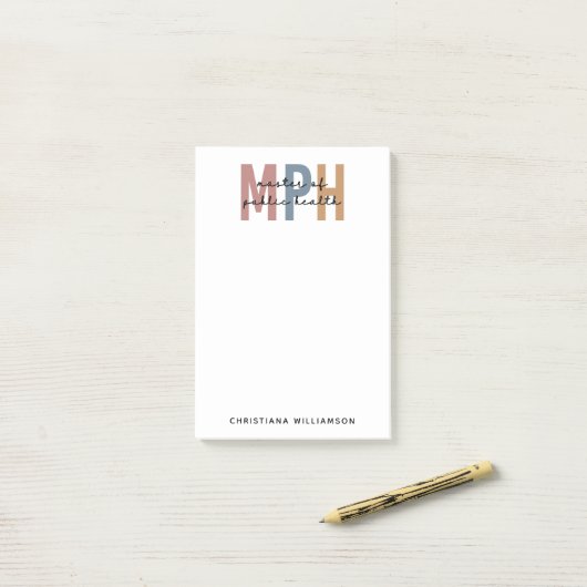 Custom MPH Master of Public Health Afstuderen Post-it® Notes (Op bureau)