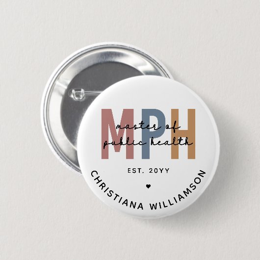 Custom MPH Master of Public Health Afstuderen Ronde Button 5,7 Cm (Voorkant /achterkant)