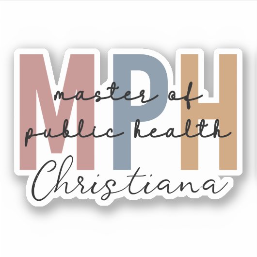 Custom MPH Master of Public Health Afstuderen Sticker (Voorkant)