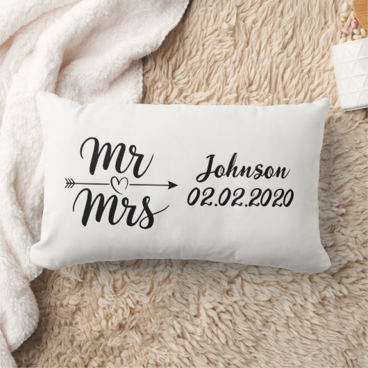 Custom Mr. en Mrs. Black and White Trouwkussen Kussen (Deken)