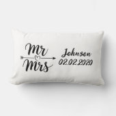 Custom Mr. en Mrs. Black and White Trouwkussen Kussen (Voorkant)