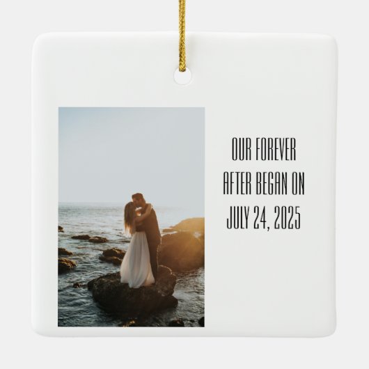 Custom Mr en Mrs Christmas Photo Ornament (Achterkant)