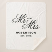 Custom Mr en Mrs. recent weds Sherpa fleece deken (Voorkant)