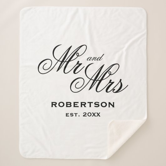 Custom Mr en Mrs. recent weds Sherpa fleece deken (Voorkant)