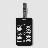 Custom Mr en Mrs travel bagagelabel voor pasgetrou (Voorkant (verticaal))