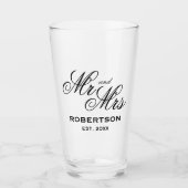Custom Mr en Mrs trouwbril voor nieuwe bruiloften Glas (Voorkant)